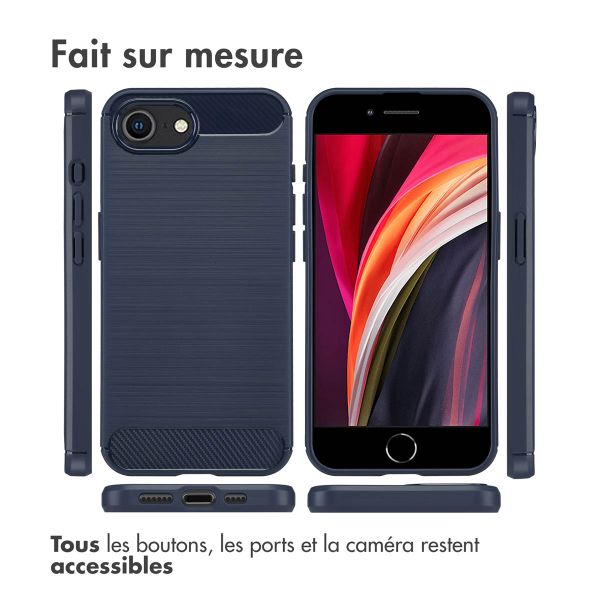 imoshion Coque Brushed Apple iPhone 17e / 16e - Bleu foncé