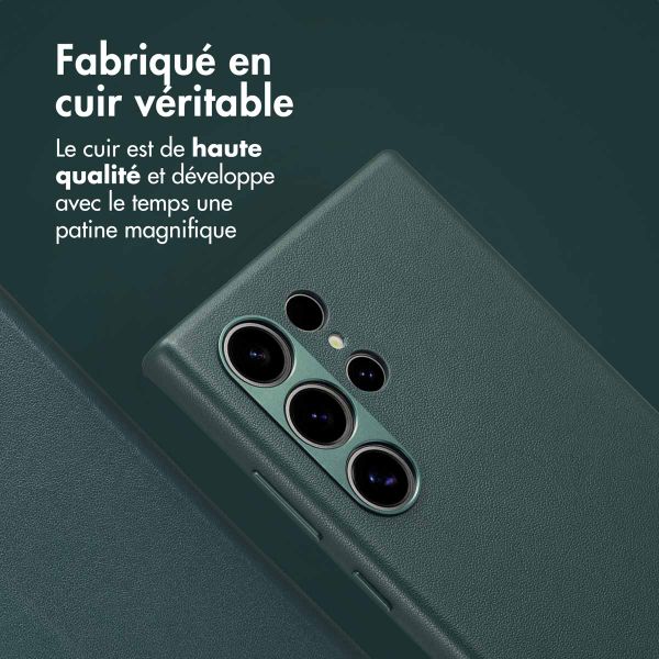 Accezz Étui de télephone portefeuille en cuir 2-en-1 avec MagSafe Samsung Galaxy S24 Ultra - Cedar Green