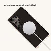Selencia Coque arrière Rivièra avec MagSafe avec crochets amovibles Samsung Galaxy S24 Ultra - Velvet Black