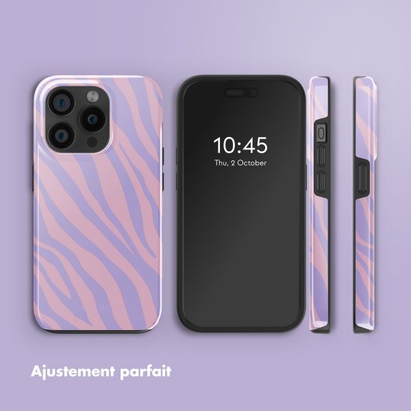 Selencia Coque arrière Vivid avec MagSafe Apple iPhone 15 Pro - Zebra Light Pink Lilac