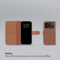 Accezz Coque portefeuille Edge amovible avec MagSafe Apple iPhone 18 Pro / 17 Pro - Marron