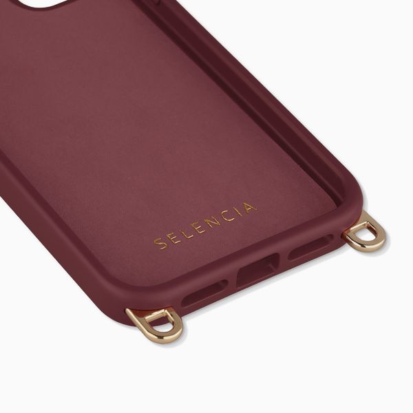 Selencia Coque arrière Rivièra avec MagSafe avec crochets amovibles Apple iPhone 11 - Bold Burgundy