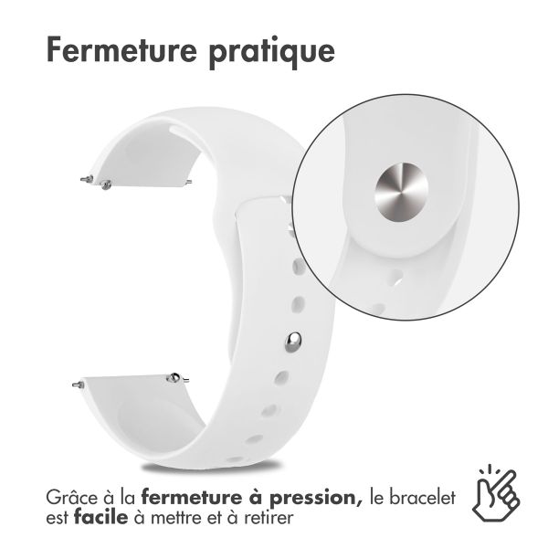 imoshion Bracelet sport en silicone  - Connexion universelle 22 mm - Blanc