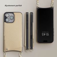 Selencia Coque de télephone Nova avec cordon et porte-cartes Apple iPhone 16 Pro Max - Beige