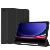 Accezz Coque tablette portefeuille Smart Silicone Samsung Galaxy Tab A9 8.7 pouces - Noir