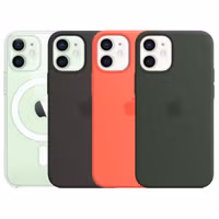Apple 4 Pack Coque en silicone Apple iPhone 12 Mini - Transparant + Midnight + Pink Citrus + Cypress Green