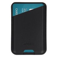 Accezz Porte-cartes en cuir magnétique - Compatible avec Apple Find My - Onyx Black