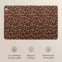 Selencia Coque tablette Sabi avec imprimé léopard Apple iPad Air 11 pouces (2026) M4 / (2025) M3 / (2024) M2 / Air 5 (2022) / Air 4 (2020) - Mocha Brown