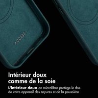 Accezz Coque MagSafe en cuir vintage Apple iPhone 15 Pro - Smokey Green