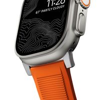 Nomad Bracelet robuste FKM Apple Watch | 44/45/46/49 mm - Argent / Orange
