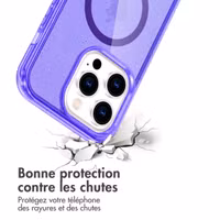 imoshion Coque Pailletée avec MagSafe Apple iPhone 14 Pro - Paillettes Violet