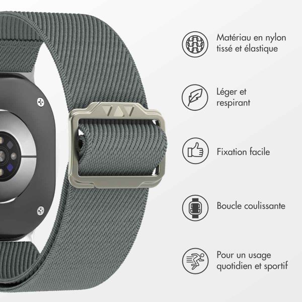 imoshion Bracelet en nylon élastique Samsung Galaxy Watch 8 (40/44mm) / Classic (46mm) - Gris