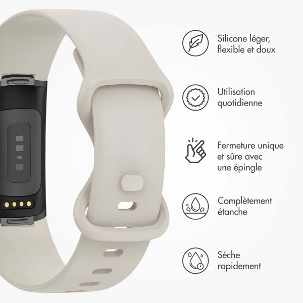 imoshion Bracelet silicone Fitbit Charge 5 / 6 - L - Beige