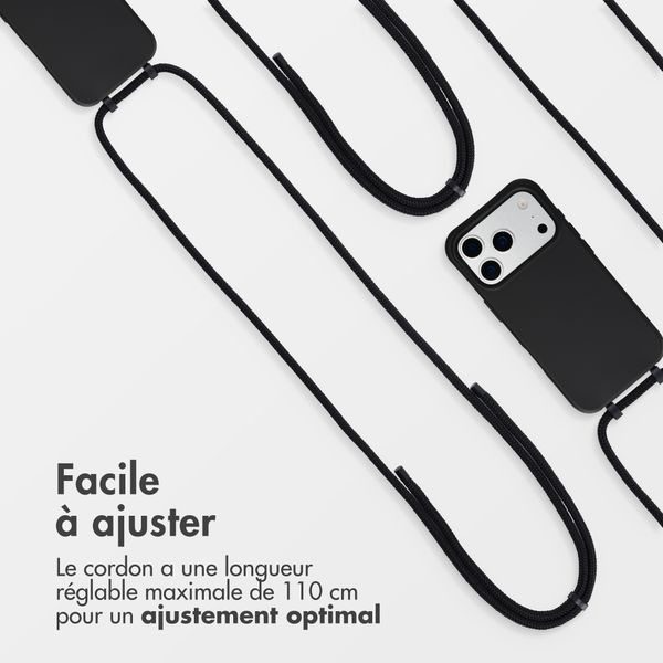 imoshion Coque arrière Color avec cordon amovible et MagSafe Apple iPhone 17 Pro Max - Noir