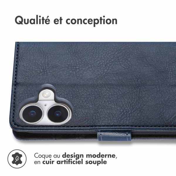 imoshion Étui de télephone portefeuille de luxe Apple iPhone 17 - Bleu foncé