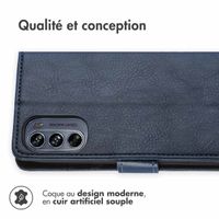 imoshion Étui de télephone portefeuille de luxe Motorola Moto G62 - Bleu foncé