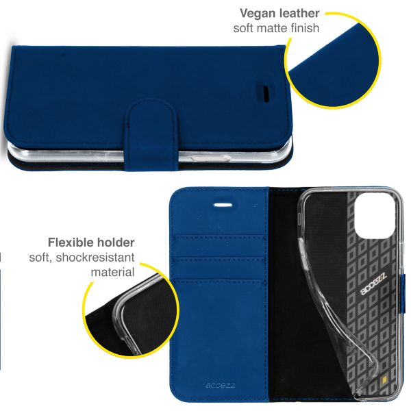 Accezz Étui de télephone Wallet Apple iPhone 13 Pro - Bleu foncé