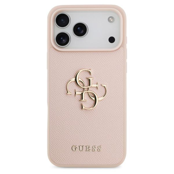 Guess Coque Big 4G Logo Grained Apple iPhone 17 Pro Max - Rose