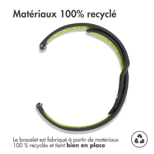 imoshion Bracelet sport en silicone  - Connexion universelle 18 mm - Black & Lime