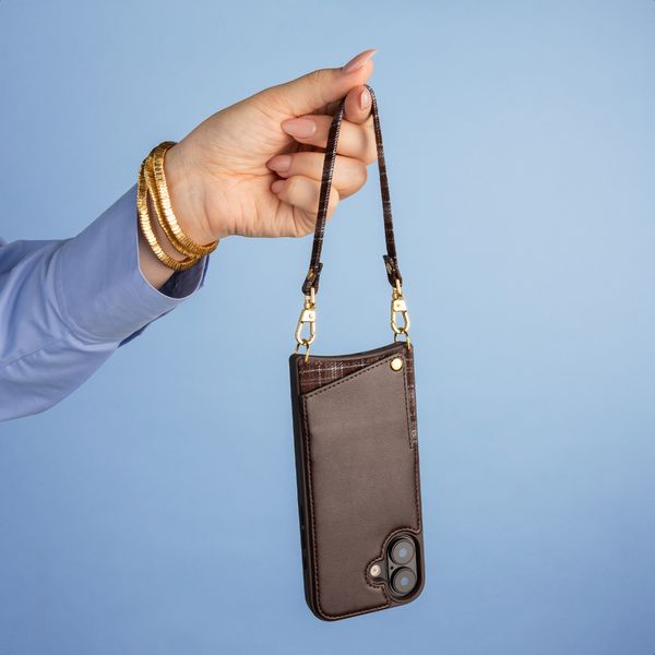 Selencia Coque de télephone Nova avec cordon et porte-cartes Apple iPhone 17 - Checks