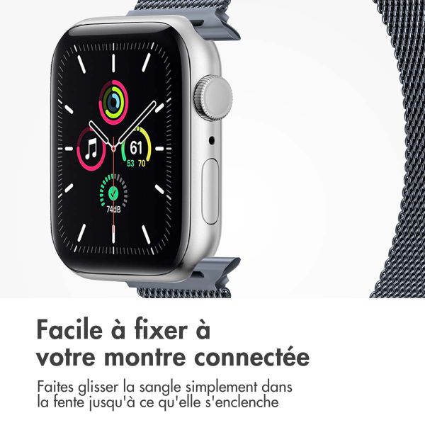 imoshion Bracelet magnétique milanais Apple Watch | 44/45/46/49 mm - Taille S - Gris foncé