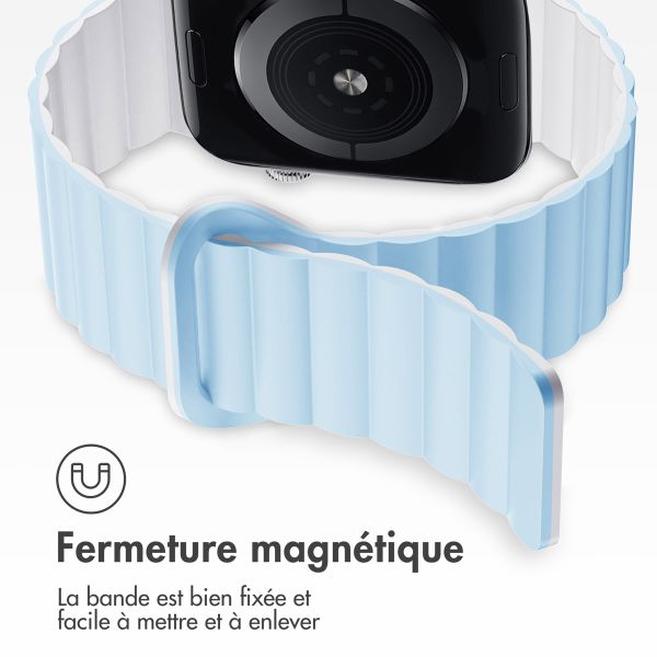 imoshion Bracelet en silicone magnétique Apple Watch | 38/40/41/42 mm - Bleu & Blanc