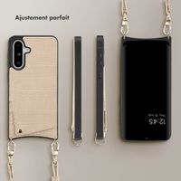 Selencia Coque de télephone Nova Croco avec cordon et porte-cartes Samsung Galaxy A36 / A56 - Beige