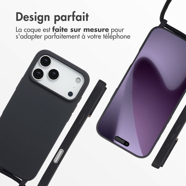 imoshion Coque en silicone avec cordon Apple iPhone 17 Pro Max - Noir
