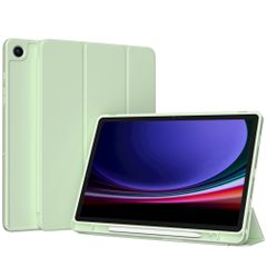 Accezz Coque tablette portefeuille Smart Silicone Samsung Galaxy Tab A9 Plus - Vert clair