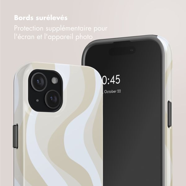 Selencia Coque arrière Vivid avec MagSafe Apple iPhone 15 - Desert Waves Beige