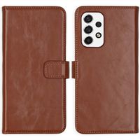 Selencia Étui portefeuille en cuir véritable Samsung Galaxy A53 - Marron clair