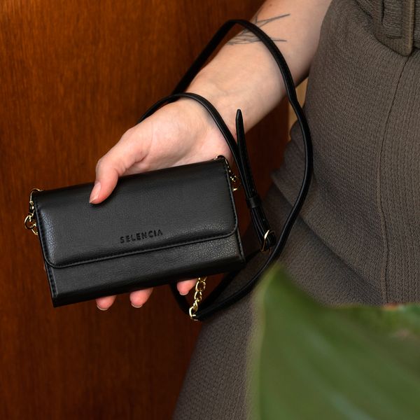 Selencia Pochette amovible en cuir végan Eny Samsung Galaxy S21 Plus - Noir