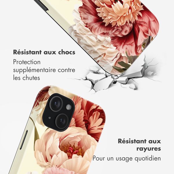 Selencia Coque arrière Vivid avec MagSafe Apple iPhone 15 - Vintage Peony