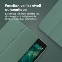 Accezz Coque tablette portefeuille Smart Silicone Apple iPad 9 (2021) 10.2 pouces / iPad 8 (2020) 10.2 pouces / iPad 7 (2019) 10.2 pouces - Vert foncé