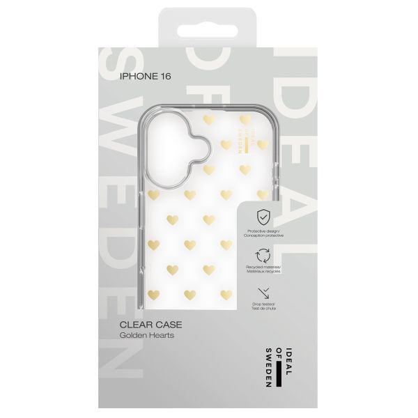 iDeal of Sweden Coque Clear MagSafe Apple iPhone 16 - Golden Hearts