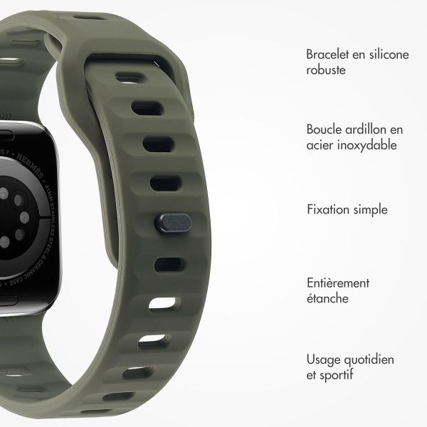 imoshion Bracelet Active Sport en silicone Apple Watch | 44/45/46/49 mm - Blackish Green