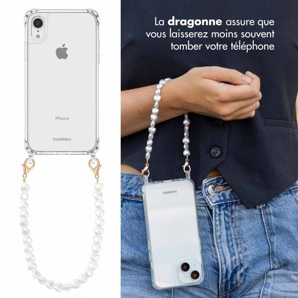 imoshion Coque avec dragonne + bracelet Apple iPhone Xr - Perles Cœurs