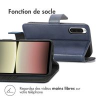 imoshion Étui de télephone portefeuille de luxe Sony Xperia 10 V - Bleu foncé