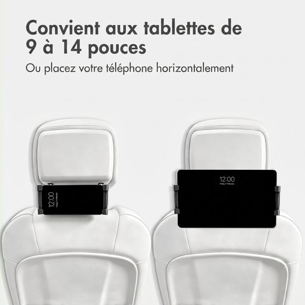 imoshion Support pour tablette à fixer sur l'appuie-tête de voiture - Noir