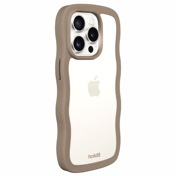 Holdit Coque Wavy Apple iPhone 15 Pro Max - Mocha Brown / Transparent