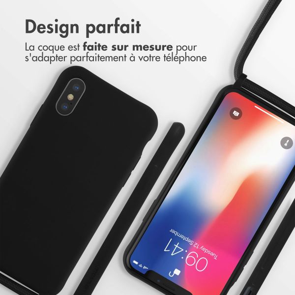 imoshion Coque en silicone avec cordon Apple iPhone X / Xs - Noir