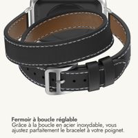Selencia Bracelet Élan Double strap Apple Watch | 38/40/41/42 mm - Noir