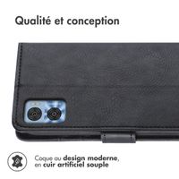 imoshion Étui de télephone portefeuille de luxe Motorola Moto E22 - Noir