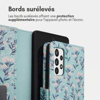 imoshion Étui de télephone portefeuille Design Samsung Galaxy A52(s) (5G/4G) - Blue Flowers