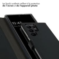 Selencia Étui portefeuille en cuir véritable Samsung Galaxy S23 Ultra - Noir