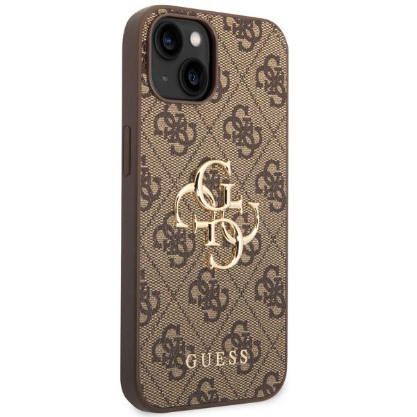 Guess Coque 4G Metal Logo Backcover Apple iPhone 14 - Marron