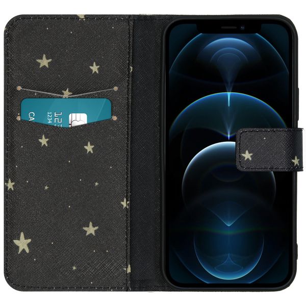imoshion Design Softcase Bookcase Apple iPhone 12 (Pro) - Stars Gold