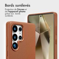 Accezz Étui de télephone portefeuille en cuir 2-en-1 avec MagSafe Samsung Galaxy S25 Ultra - Sienna Brown