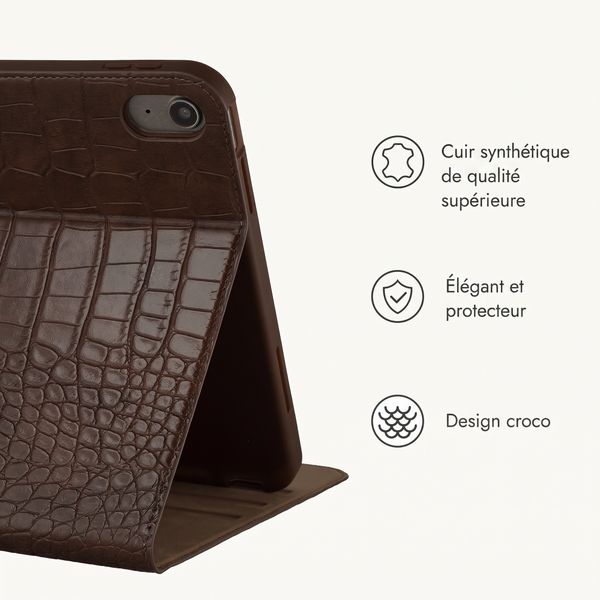 Selencia Coque Croco Apple iPad Air 11 pouces (2026) M4 / (2025) M3 / (2024) M2 / Air 5 (2022) / Air 4 (2020) - Choco Brown