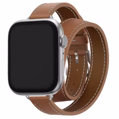 Selencia Bracelet Élan Double strap Apple Watch | 38/40/41/42 mm - Marron clair
